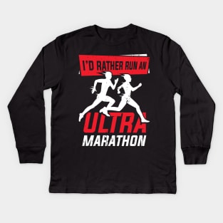 Ultra Marathon Running Marathoner Runner Gift Kids Long Sleeve T-Shirt